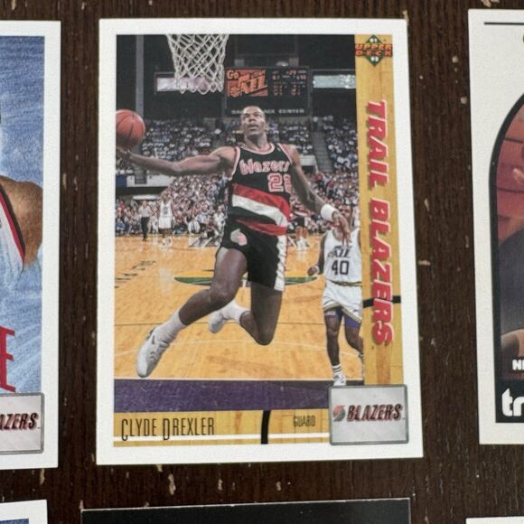 Clyde Drexler 12 Card Lot Trail Blazers Hornets NBA Basketball 2x HOF Dream Team - Picture 7 of 12
